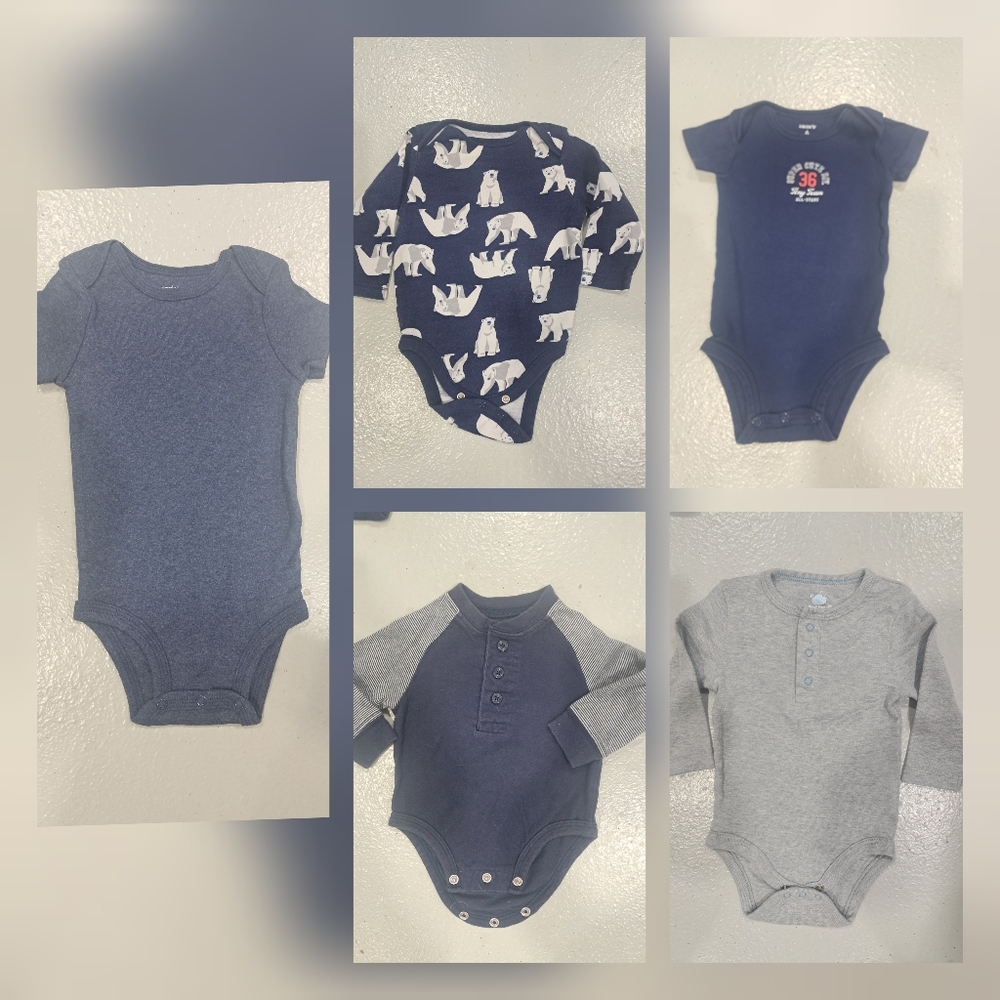 5 Baby Boy Onsies 3-6mo
